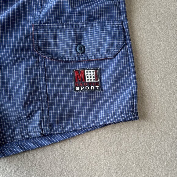 Vtg Majestic Sport Mens Shorts Swimsuit Beach Tanks Blue Lined 30 Drawstring 90s - Picture 2 of 13